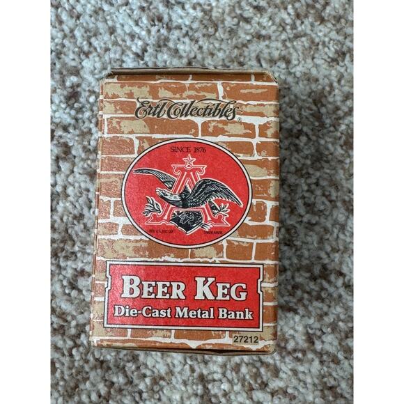 ANHEUSER Busch Budweiser Collectable Beer Keg Bank; Diecast Metal, Heavy - Picture 5 of 8